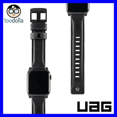 UAG Urban Armor Gear Genuine Leather Watch Strap Apple Watch 42/44/45mm Black • $89.90