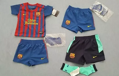 BARCELONA MESSI INIESTA XAVI Busquets SHORTS & SOCKS [3 -6 Months / 65 - 70Cms] • $30