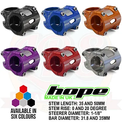 Hope AM Stem 1-1/8  Steerer - All Colors And Options - Brand New  • $134.99