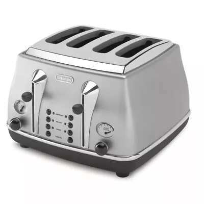 Delonghi CTO4003 Icona Classic 4 Slice Toaster - Silver • $179.54