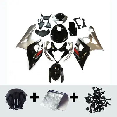 Plastic Silver Black Fairings For GSXR 1000 2005 2006 05 06 Suzuki Bodywork Kit • $438.95