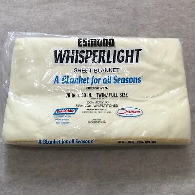 Vtg Esmond Whisperlight Sheet Blanket 70x90 Twin/ Full Size New Old Stock • $33.33