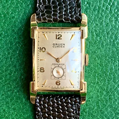 Vintage Gruen Curvex  Citadel  370 607 10K Gold Filled Art Deco Wristwatch • $399