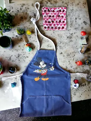 Vintage Mickey Mouse Disney Apron For Kids Painting Art Children's Smock Denim • $23.99