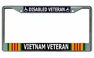 Disabled Vietnam Veteran Chrome License Plate Frame • $16.99