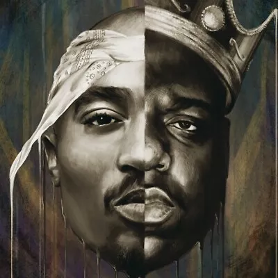 2PAC OR BIGGI Music Album Cover Poster 24x24  32x32  Art Silk Print  • $25.69