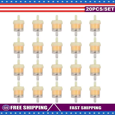 $7.49 • Buy 20x Motor Inline Gas Oil Fuel Filter Small Engine For 1/4'' 5/16  Line Hose NEW