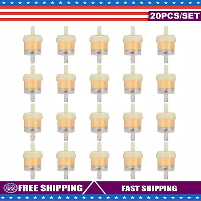 $7.49 • Buy 20x Motor Inline Gas Oil Fuel Filter Small Engine For 1/4'' 5/16  Line Hose NEW