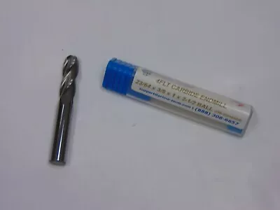 $12.66 • Buy 4 Flt 23/64 X 3/8 X 1 X 2-1/2 Ball End Mill Solid Carbide Un Coated