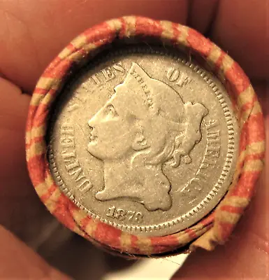 $0.99 • Buy Wheat Penny Roll Nice Detail 1873 3 Cent Nickel Closed 3  Fl & 1892 Indian Head