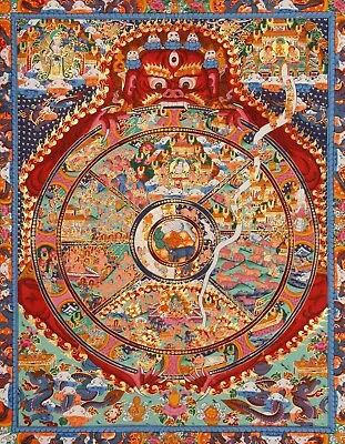  Tibetan Wheel Of Life Mandala Thangka Art Poster Living Room Decor • $16.89