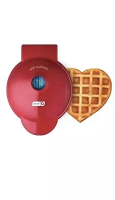 Mini 4” Red Dash Heart Non-Stick Waffle & Chaffle Maker- Valentines Day Perfect! • $12.99