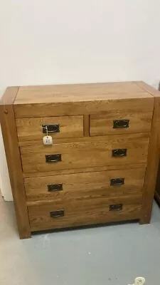 Solid Oak Chest Of Drawers H97 W42 L95 • £249.99