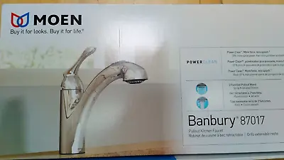 MOEN 87017 Banbury Pull-Out Sprayer Kitchen Faucet With Power Clean In Chrome • $84.99