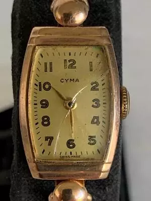 Vintage 9ct Gold Handley Cyma Swiss Ladies Wind Up Wrist Watch • $125