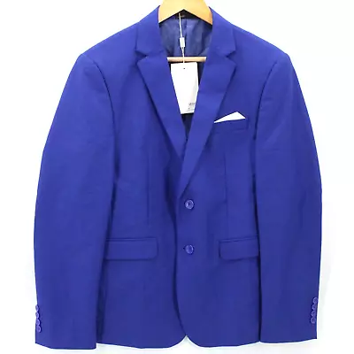 MOGU Blazer Jacket Mens Blue Elegant Suit Two Button Front Lined Size 36 NWT • $25.99