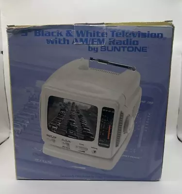 Vintage Portable Television 5 Inch Black White AM FM Radio By Suntone New In Box • $24.99