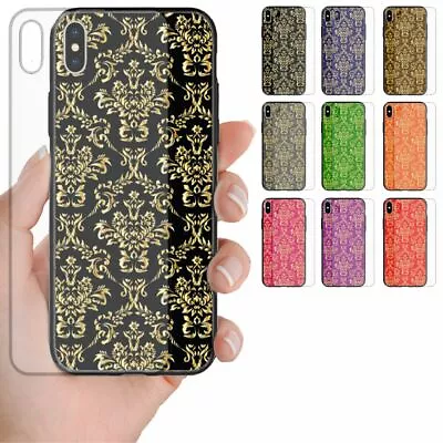 For OPPO Series - Gold Damask Print Theme Tempered Glass Back Case Phone Cover 1 • $14.98