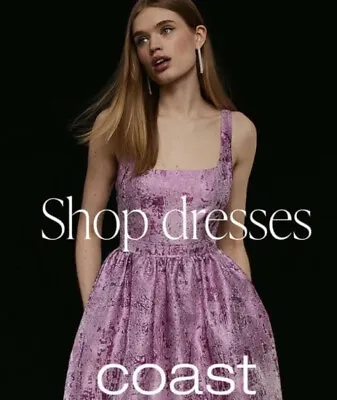 £20 • Buy Coast Premium Lilac Pink Foil Metallic Jacquard Fit And Flare Mini Dress