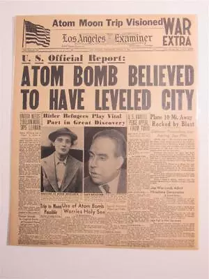 Vintage Newspaper Headline~ World War 2 Atomic Bomb Leveled Japan City Wwii 1945 • $17.95