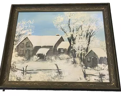 Vintage Blackwell Painting Oil On Canvas Framed Winter Serenity Signed • $48