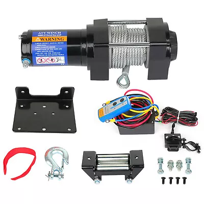 4000lbs 50FT Steel Cable 12VDC Electric Winch Kit For 4x4 ATV UTV Truck Off Road • $86.10