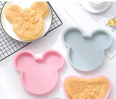 Mickey Mouse Cake Mould Silicone Chocolate Jelly Baking Decor Pan Muffin Mold • £3.59