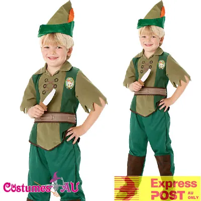 Kids Deluxe Peter Pan Costume Boys Girls Neverland Robin Hood Fancy Book Week • $42.74