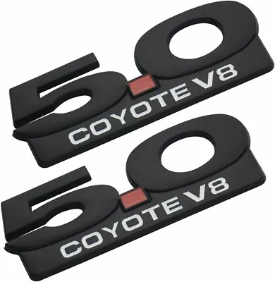 $15.99 • Buy 2Pc 5.0 Coyote V8 Emblem 3D Metal Side Fender Trunk For Mustang 150 250 350
