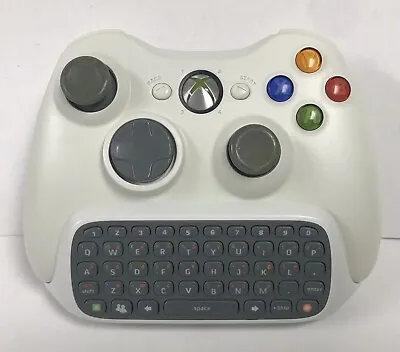 $24.95 • Buy Xbox 360 Wireless Controller OEM W/ Chat Pad  Keyboard White TESTED