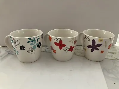 Daiso Japan Set Of 3 Floral Ceramic Porcelain Coffee Tea Soup Mug By  Vie Jyune • $11.99