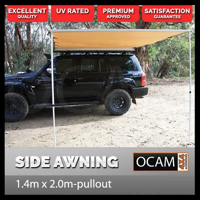 1.4M X 2.0M Car Side Awning Pullout Tent Camper Trailer 4X4 4WD 140cm X 200cm • $179