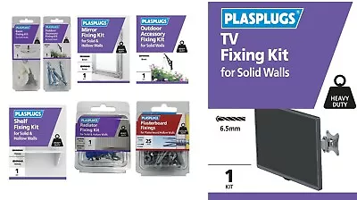 PLASPLUGS TV Shelf Outdoor Garden Gate Wash Basin Radiator Fixing Fitting Kit  • £5.95