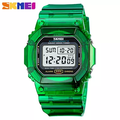 SKMEI Men Watch Transparent Strap Watches Student Boys Girls Digital Wristwatch • $11.45
