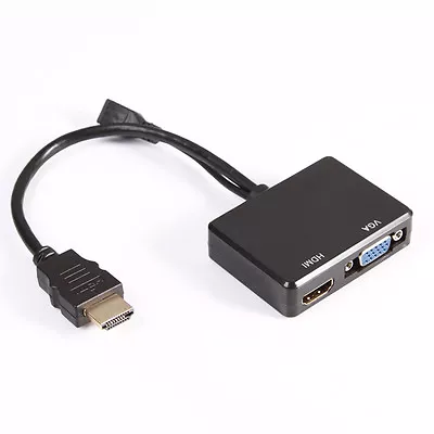 Micro USB HDMI Male To HDMI VGA Female Adapter Splitter Cable 1080P Video Audio • $22.55