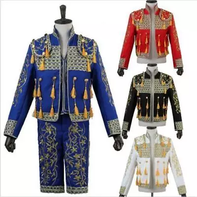 Mens Spanish Bullfighter Matador Outfit Fermin Cosplay Costume Jacket Pant Suits • $79.51