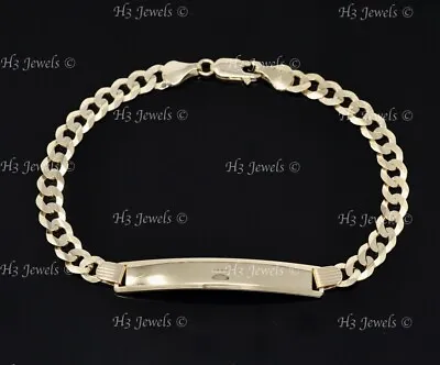 14k Solid Yellow Gold Men's ID Curb Link Bracelet With LOBSTER 10.10 Gram #11027 • $699