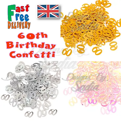 60th Age Birthday Confetti Scatter Table Party Celebration  • £2.49