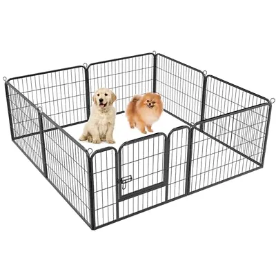 Dog Playpen 8 Panel Foldable Pet Puppy Pen Rabbit Play Fence Indoor Outdoor 60cm • £48.99