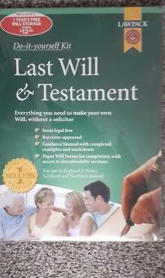 £9.99 • Buy Law Pack Do It Yourself Last Will And Testament Step By Step Guide! No Legal Fee