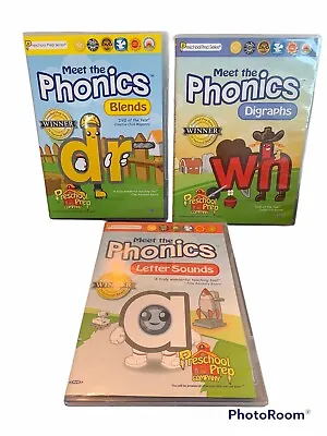 Preschool  Prep 3 DVD Set LOT Meet The Phonics Blends- Letter Sounds- Digraphs • $15.01