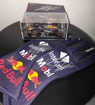 F1 Max Verstappen Original Signed Gloves & Miami Gp Modelcar Red Bull Formula 1 • $499