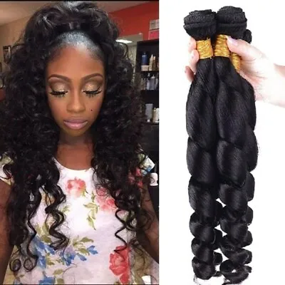 3 Bundles Loose Wave Unprocessed Hair Weft Malaysian Real Human Hair Weave 150g • $19.48