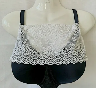 Modesty Panel Quality Stretch Lace Fabric / Poppers White. Small - Medium • £5.99