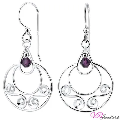 925 Chandelier Earrings Spiral Drop Dangle Sterling Silver Earrings + Box • £16.10