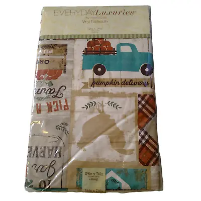 Everyday Luxuries By Newbridge Vinyl Tablecloth Oblong 52 X 70 Fall Harvest NEW • $19.99