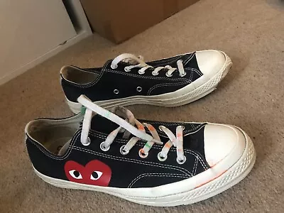£8 • Buy Converse Chuck 70 Low X Comme Des Garcons Play Black White Size UK 8