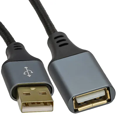 £4.31 • Buy PRO Metal USB 2.0 24AWG High Speed Cable EXTENSION Lead A Plug To Socket 1m-5m