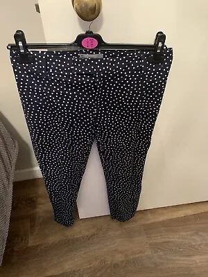 £5.50 • Buy Gap Slim Cropped Polka Dot Blue Trousers UK Size 4