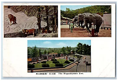 Nagoya Japan Postcard Higashiyama Zoo Elephant Tiger 1950's Vintage Unposted • $29.95